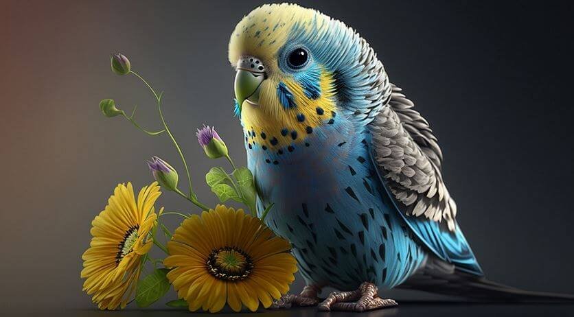 Blue budgie bird